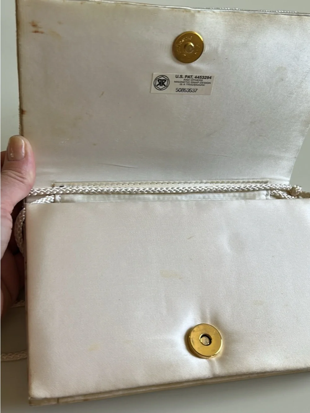 Vintage Beaded Sequin Floral Crossbody Bag in Ivory